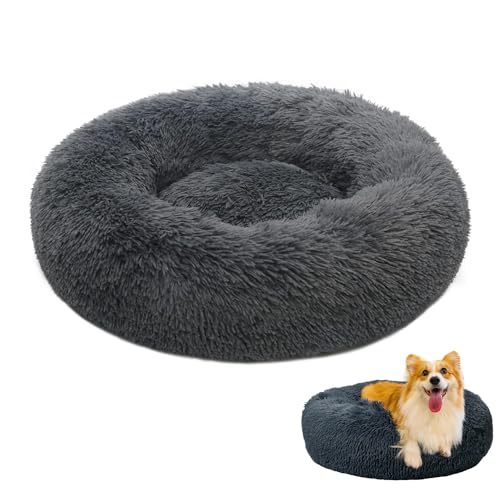 WEIWUXIAN Cama Redonda Para Perros y Gatos - Cómoda Felpa Donut Esponjosa - Cojín Calentito Para Mascotas Pequeñas