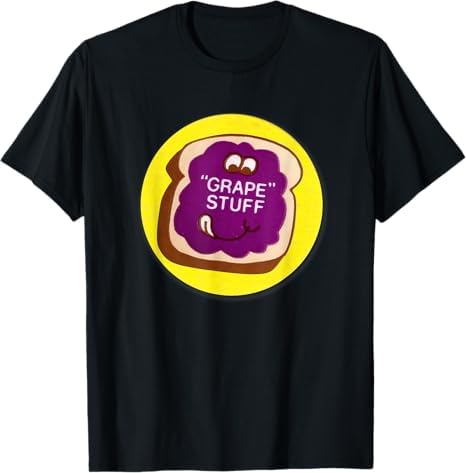 Camiseta vintage com adesivo de uva arranhar e cheirar: Grape Goodness Awaits!, Preto, GG