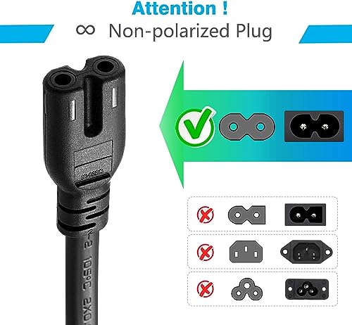Chanzon ACPC-115P-C7-NP-10FT Tv Power Cord Replacement For Samsung Lg Tcl Insignia Hp Officejet Envy Cannon Pixma Printer Ps5 Ps4 Ps3 Ps2 Playstation Xbox One Apple Hisense Epson Universal Ac Cable 2 Prong 10Ft 7A 125V thumb #5