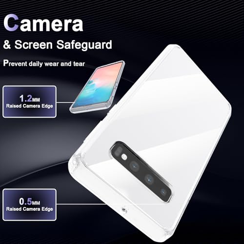Image of Case for Samsung Galaxy S10, Military Grade Drop Protection Phone Case, Yellowing Resistant, Anti-Scratch Hard PC Back, Shockproof Hard Ultra-Thin Protective Cover, Clear