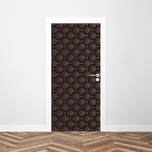 Sticker Porte Capiton Marron 204 x 93 cm