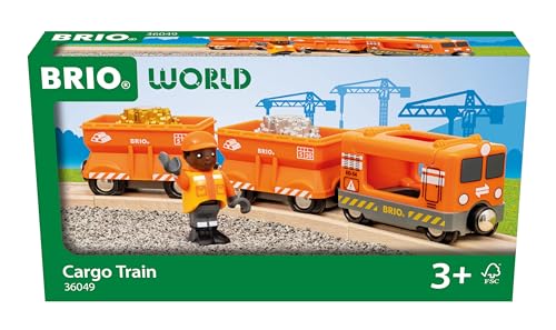BRIO World – 36049 Gold Cargo Train | Toy Train Set for Kids Aged 3 Years Up