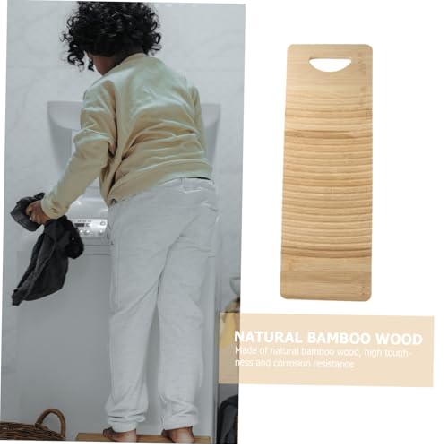 ERINGOGO Household Bamboo Washboard 50x17cm Laundry Wash Board Clothes Wash Board for Manual Washing Home Use Natural Bamboo Material - Image 8