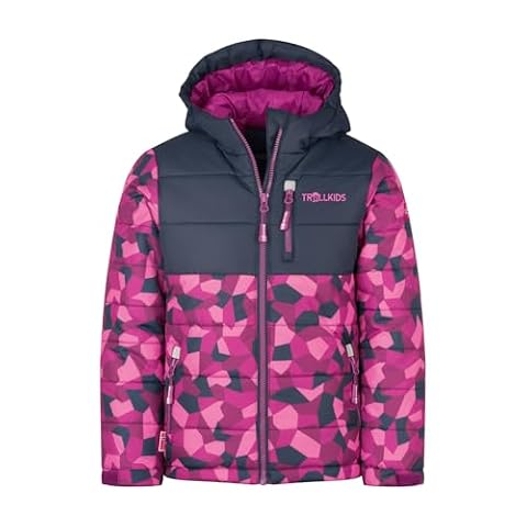 Trollkids Kids Hemsedal Snow Jacket, Fireberry, 104