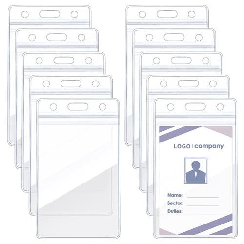 Buy EcoEarth Vertical Nae Badge Holders (Large 3x4, 250 Pack) Clear Plastic Pouch For ID Nae - View #4