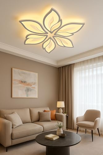 blissbells 5 Lights Arc Flower Ceiling LED Chandelier Lamp 3 Color Changing Light