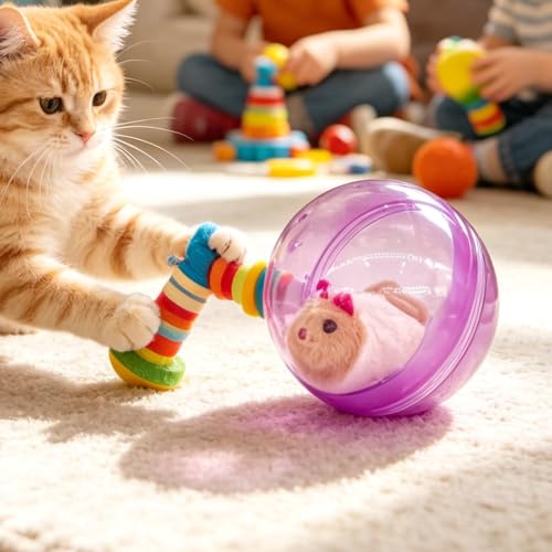 Pelota interactiva para gato con sensor automático de simulación de caza 4