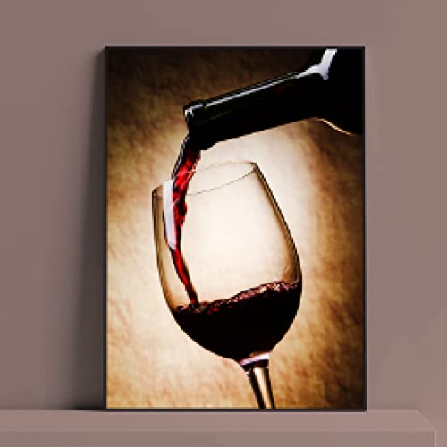 Affiche verre à vin rouge 35x50cm art moderne déco cuisine