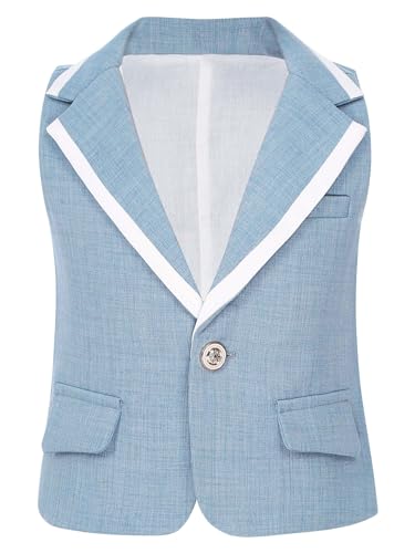Boys V Neck Wedding Tuxedo Waistcoat Formal Suit Vest Tank Top Pageant Party Vest