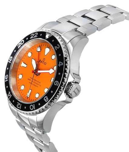 Image of RATIO FreeDiver Diver Watch Sapphire Crystal GMT Rotating Bezel Automatic 200M Water Resistant Dive Watches for Men