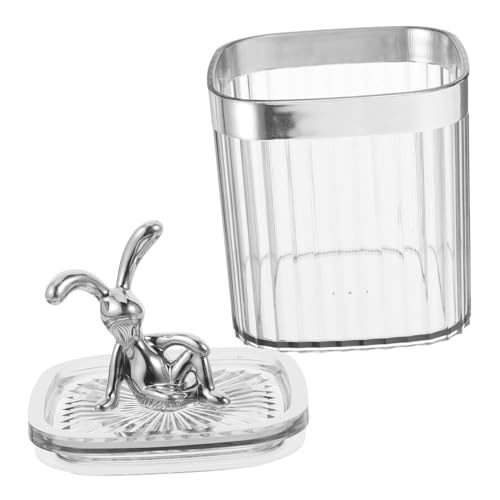 TOPPERFUN Aufbewahrungsdose Für Make-up Aus Pp-material Mit Deckel – Abdeckung Mit Hasenfigur – Wattestäbchenspender – Home Organizer