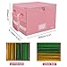 ENGPOW File Box with Lock, Fireproof Document Box with Zipper＆Pockets, Collapsible File Organizer Filing Storage Cabinet with Handle, Portable Home Office Safe for Hanging Letter/Legal Folder, Pink