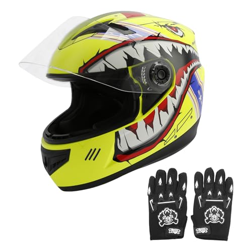 TCMT Dot Youth & Kids Motocross Offroad Street Helmet Full Face Shark Motorcycle Youth ATV Helmet Dirt Bike Motocross ATV Helmet