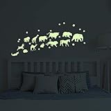 BENBO Animals Glow in The Dark Wall Stickers, Cute Animals Jungle Adventure Stars Peel and Wall Decals for Kids Bedroom Nursery Home Wall Mural Decor