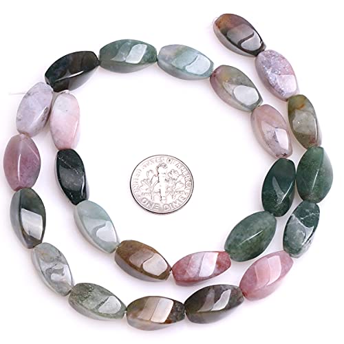 Perles en agate indienne pierre d'énergie torsadée fabrication bijoux diy - 6