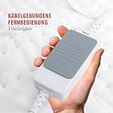 alpina Heizdecke - Wärmedecke 80 x 150CM - Wärmeunterbett 60W - Beheizbare Decke mit 3 Wärme-Einstellungen - Maschinenwaschbar im Wollprogramm - Schutzklasse II - Polyester - Weiß