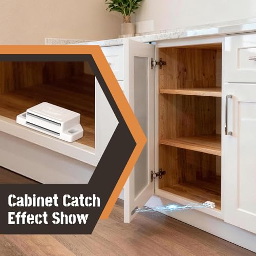 Jiayi Cabinet Magnetic Latch, 18 Pack Cupboard Door Magnets Plastic Magnetic Drawer Catch for Kitchen Wardrobe Closet Cabinet Sliding Door Closure (White, 30LB) by Jiayi - Image 9