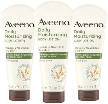 Aveeno Daily Moisturizing Body Lotion, Fragrance-Free, 2.5 fl. oz, 3 Pack