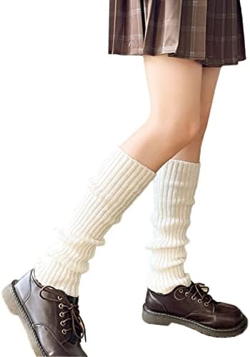ZQFFB Leg Warmers Kawaii Black White Goth Stacked Leg Warmer of Japanese Style for Women 80s Party Sports Y2k Fashion