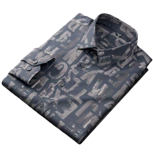 All-in- Anti-Wrinkle Inside wear Shirt Autumn Men's Printed Casual(44)