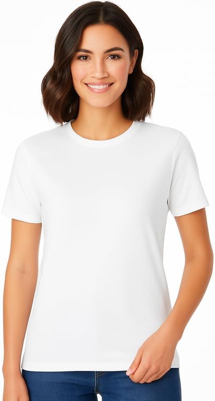 Women's 100% Cotton Crew Neck T-Shirt – Classic Fit, Soft & Breathable Short Sleeve Tee Casual Trendy Top– Pack of 2