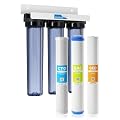 Max Water 3 Stage (Sediment, Organic Compounds, Taste & Odor) Whole House (20 inch x 2.5 inch), Water Filtration System - Sediment + GAC + CTO - 3/4" Inlet/Outlet