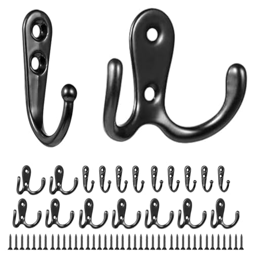 NBFBA 20 Stück Kleiderhaken, 10 Doppelhaken und 10 Einzelhaken, mit 40...