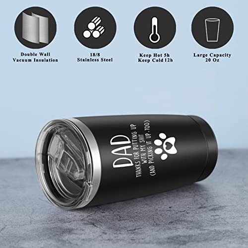 Father's Day Gift For Dog Dad, Funny Dog Dad Gift 20 Oz Travel Tumbler, Father's Day Christmas Birthday Gift For Dog Dad Papa Dog Lover Dog Owner #TOP2