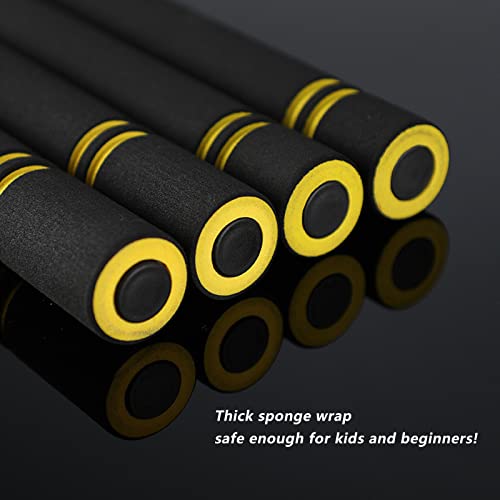 MSGumiho [Upgraded Version] Safe Foam Rubber Training Nunchucks Nunchakus with Steel Chain for Kids & Beginners Practice and Training (1Black＋1Yellow) - Thumbnail 5