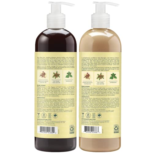 Shea Moisture Shampoo And Conditioner Set (24 Fl Oz Ea), Shea Moisture Jamaican Black Castor Oil Curly Hair Products, Shea Butter, Healthy Hair Growth, Shea Moisture Strengthen And Restore Set #TOP1