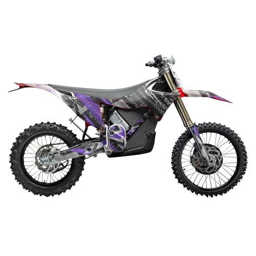 Image of Carbon Fiber Stark Varg MX 2023-2025 Graphics Kit Wrap - Grunge Star Purple - Varg MX Skin - Premium 3M Vinyl Protective Wrap Decal Cover - Easy to Apply | Crafted in The USA by MightySkins
