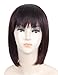 Remeehi 12" Long Straight Women Hairpiece 100% Human Hair Topper Long Hairpiece Flat Bangs Top Piece For Women Dark Brown
