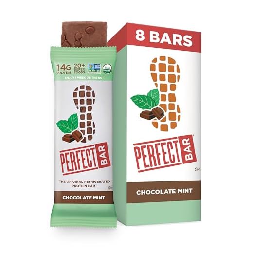 Perfect Bar Chocolate Mint Protein Bar, High Protein, Organic, Gluten Free, Soy Free, Non GMO, No Sugar Alcohols, 2.3 Ounce Bars, 8 Count