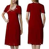 Mewa Chemise de Nuit Femme Beatriz, Chemise de Nuit à Manches Courtes,...