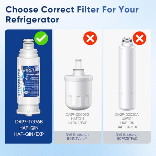 PUREPLUS DA97-17376B NSF 53&42 Certified Water Filter Replacement for Samsung HAF-QIN, HAF-QIN/EXP, DA97-08006C, RF23M8070SG, RF23M8070SR, RF23M8090SG, RF23M8090SR, RF23M8570SR Refrigerator, 3Pack - Thumbnail 3