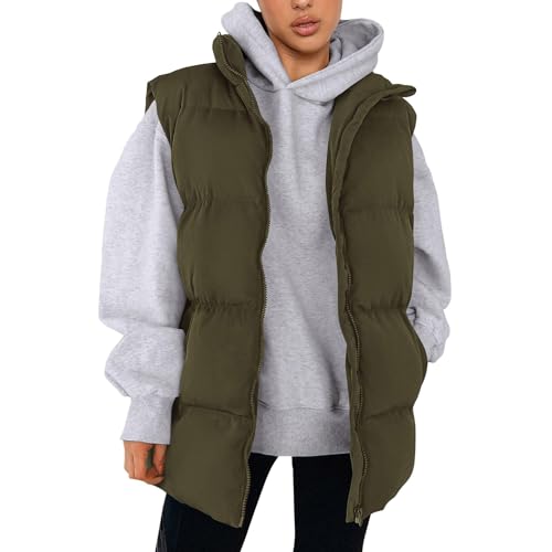 Gilet court pour femme col montant zippé veste matelassée isolante