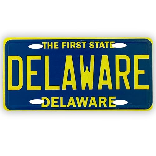 Delaware License Plate Magnet, Mini Magnetic Replica Decoration for Fridge