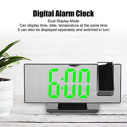 Haofy Digital Projection Alarm Clock For Bedroom, Led Electronic Clocks With Projection On Ceiling Wall, 180° Projector, Battery Powered With Usb Charger, Automatic Dimming(Green Light) #TOP1