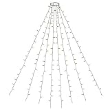 SEGVA Christbaum LED Überwurf, 2m Christbaumbeleuchtung mit Ring und 8 Girlanden, 280er LED Weihnachtsbaum-Überwurf-Lichterkett für 1,2 - 2,8m Baum, IP44 Wasserdicht, Warmweiß