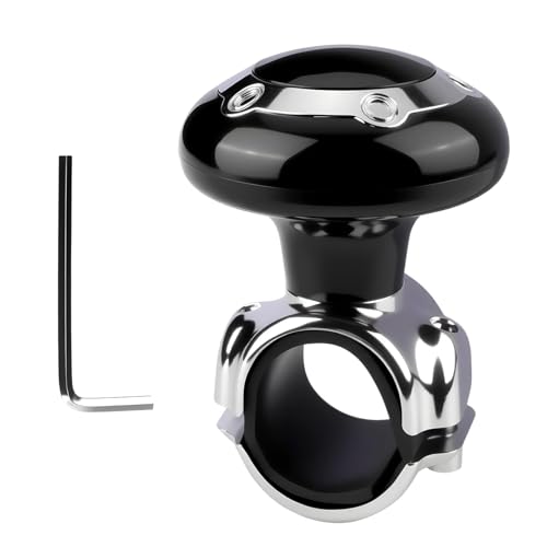 Bouton de Volant Universel avec Roulement à Billes et Clé de Serrage, boule pour volant Ergonomique pour Voitures Camions Tracteurs Bateaux Tondeuses Chariots Élévateurs Installation Facile Durable