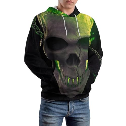 Sweats À Capuche Crâne Effrayant Pull Manches Longues Taille S - 6
