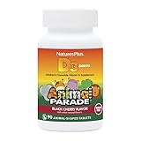 Natures Plus Animal Parade Sugar-Free Children's Vitamin D3 - 500 IU - Black Cherry Flavor - 90 Chewable Animal Shaped Tablets - Bone Health & Immune System Support - 90 Servings