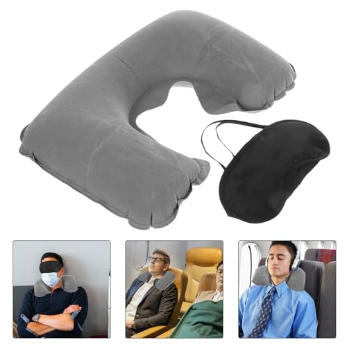 Almohada Inflable de Viaje U-Shaped Gris Compacta miniatura 7