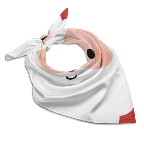 Santaclaus Christmas Face Silk Like Head Scarf for Women Bandana for Hair Wrapping Fashion Accessory Square Hair Scarves 18