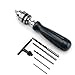 Mini Pin Vise, Enpoint Pin Vise Set Woodworking Precision DIY Hand Drill Bit Storage Handle Countersink Reamer for Model Jewelry Walnut Amber Beads Plastic with Chuck Key & Twist Drill Bits (7pcs)