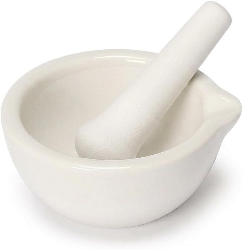 Mortar And Pestle, Spice Crusher, Ceramic Mixing Grinding Bowl, Pepper Mill Mortar Pestle, Garlic Grinder, Pharmacy Herbs Bowl Mill Crusher DIY Kitchen- 2.36 inch