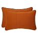 Pillow Perfect Indoor/Outdoor Cinnabar Corded Rectangular Throw Pillow, Set of 2, Burnt Orange