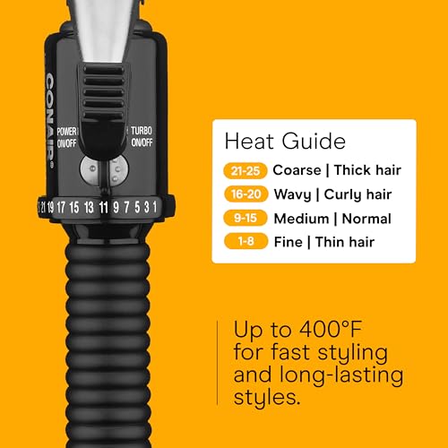 Conair Instant Heat 1-Inch Curling Iron, 1-Inch Barrel Produces Classic Curls, Hair Curler for Short, Medium, and Long Hair, 25 Heat Setting Hair Curling Iron, Black by Conair - Image 4