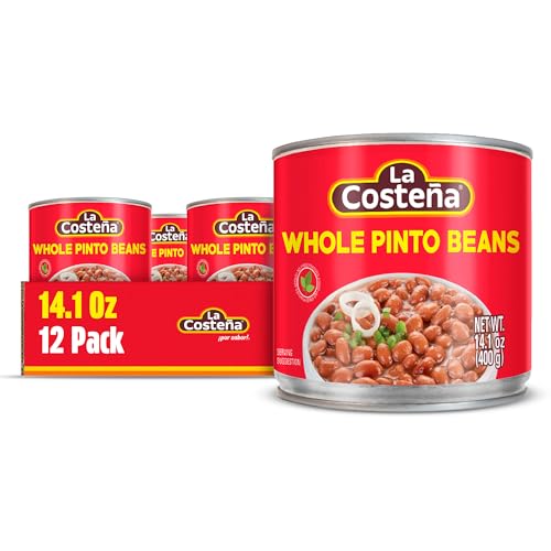 La Costeña Whole Pinto Beans - Canned Pinto Beans - 14.1oz, 12 Pack