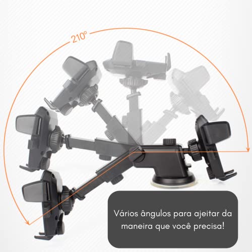 Suporte Veicular Celular Gps Universal Smartphone Ventosa Gruda Painel Carro Trava Automática Anti Q